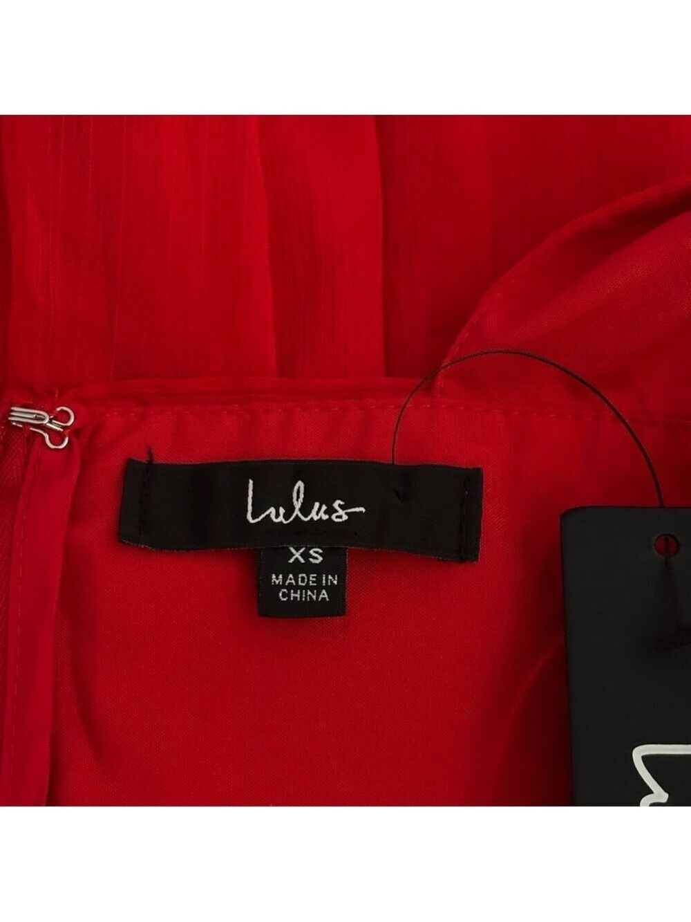 Lulus Red Chiffon Midi Dress XS NWT/Flutter Sleeves, V-Neck, Wedding Guest Ready - Picture 5 of 8